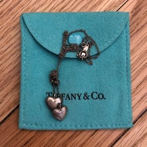 Tiffany dangling double heart necklace